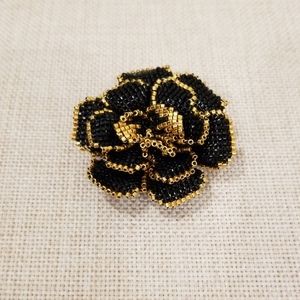 Handmade beaded flower pin